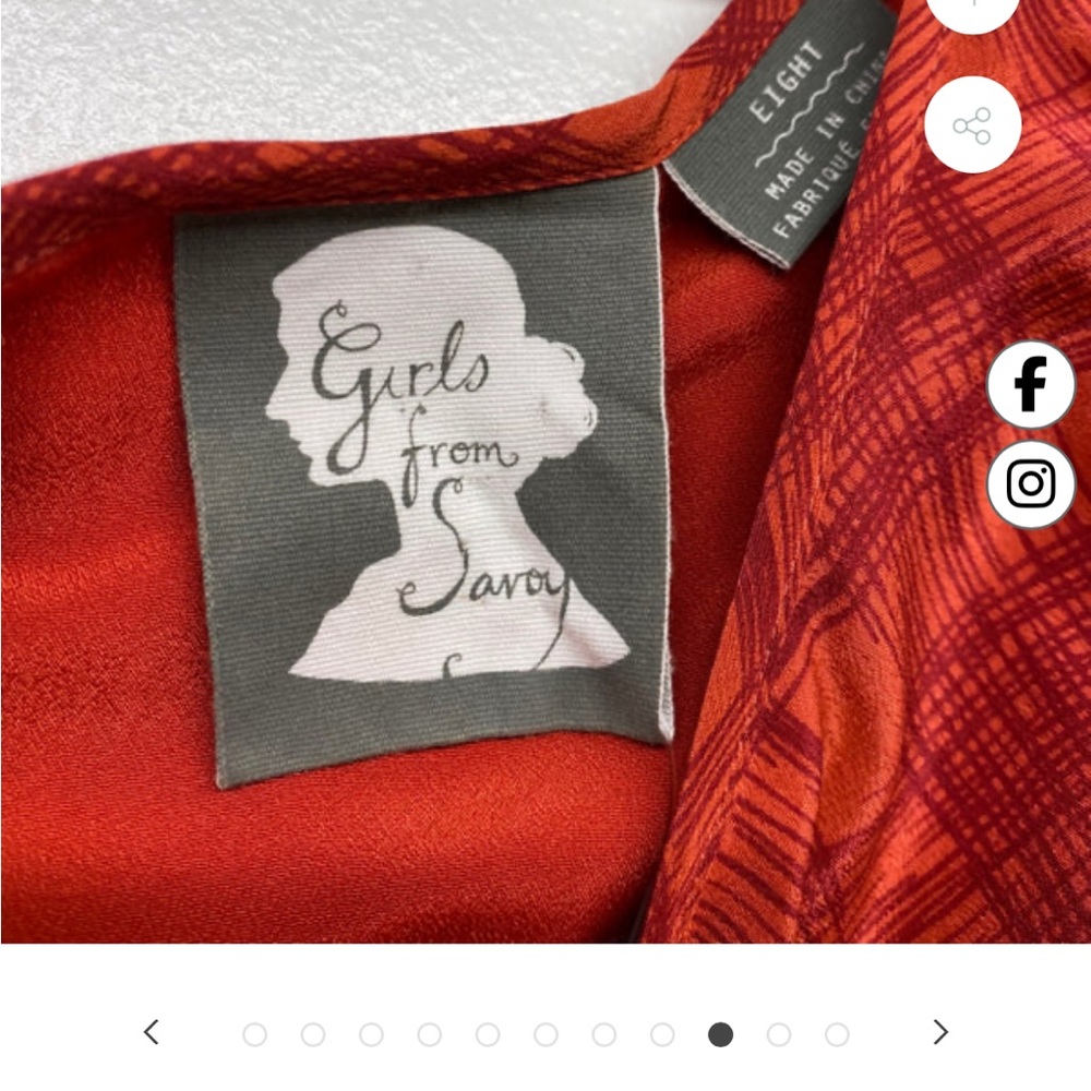 Anthropologie- Girls From Savoy Chic Silk Red Dress - Picture 10 of 10
